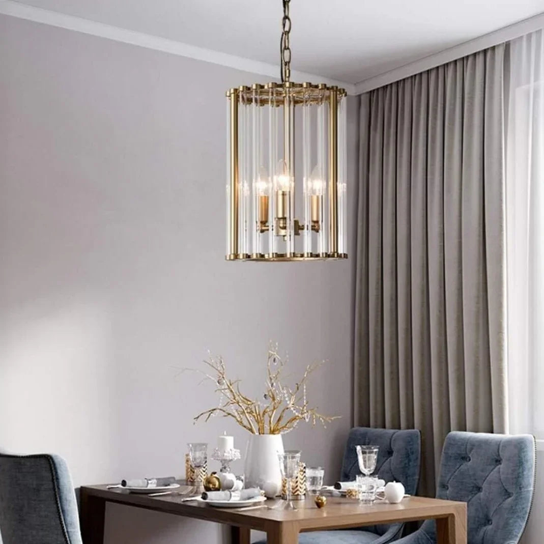 نجفة ستيل - كريستال، 30*50 سم- ذهبي