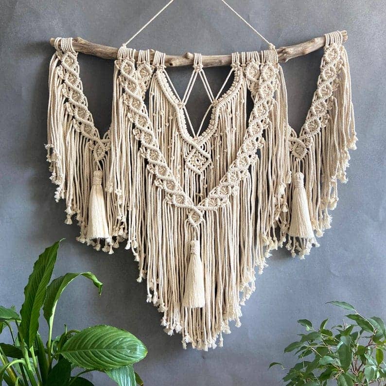 مكرمية حائط خشب، 120*130 سم