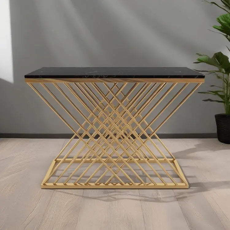 كونسول ستيل بسطح رخام، 120*40*90 سم