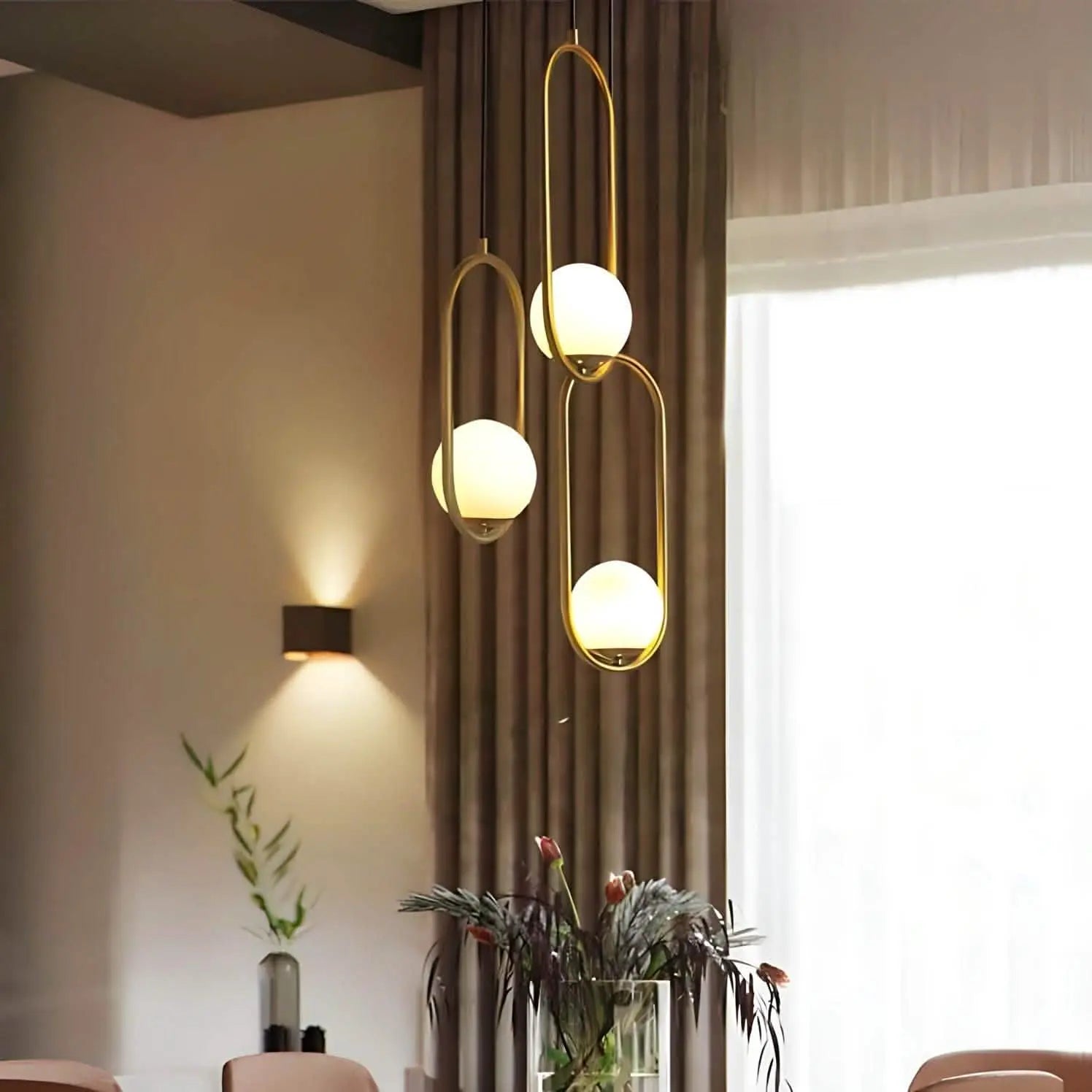 نجفة معدن و زجاج، 40*40 سم