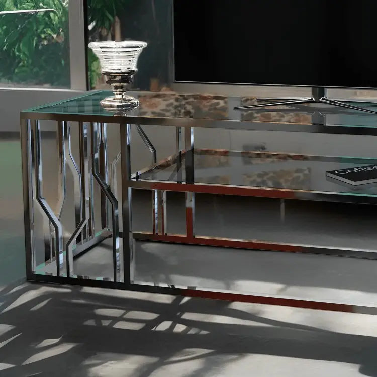 ترابيزة تليفزيون ستانلس ستيل 45*150*50 سم - RAX65 - Homix