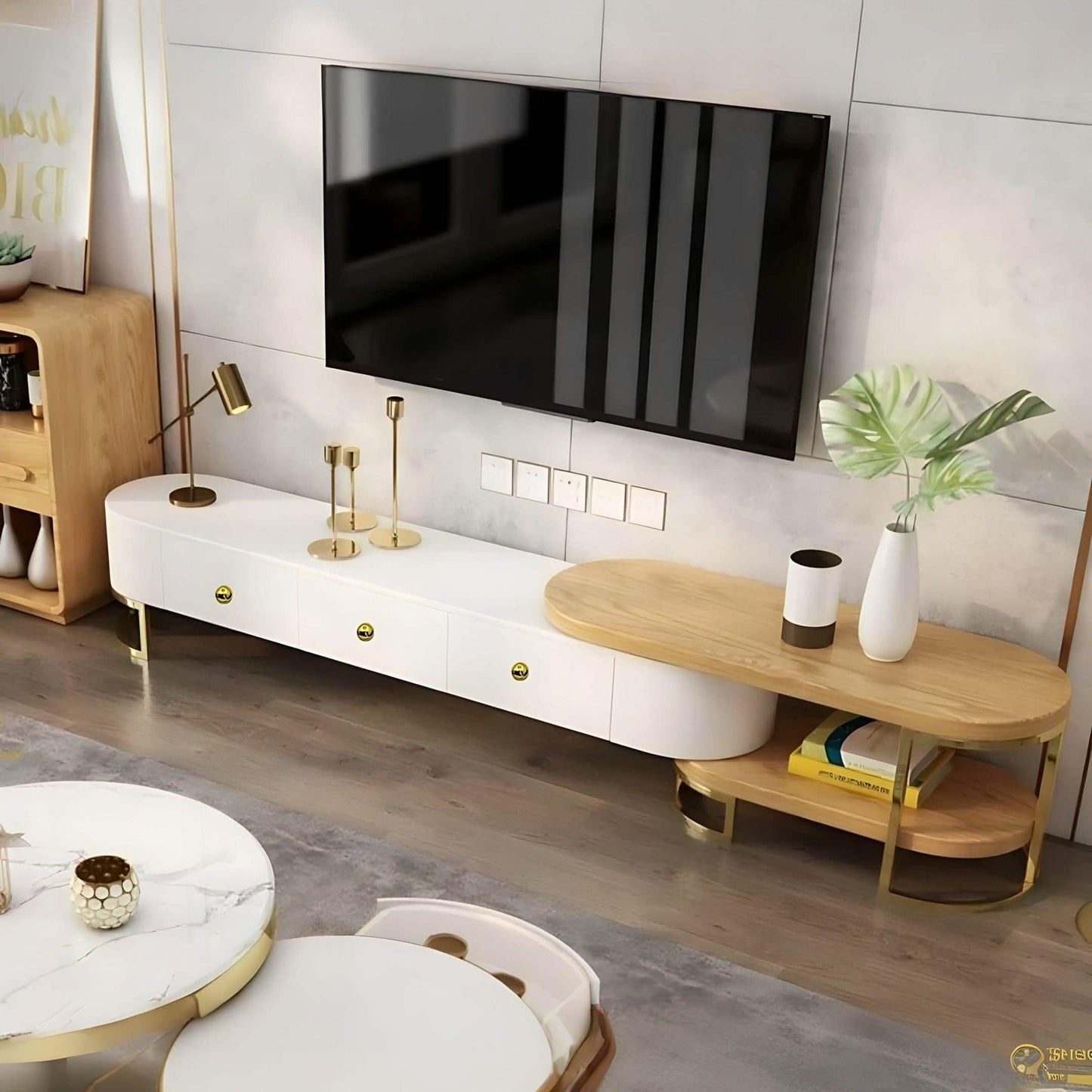 ترابيزة تليفزيون ام دي اف، قطعتين