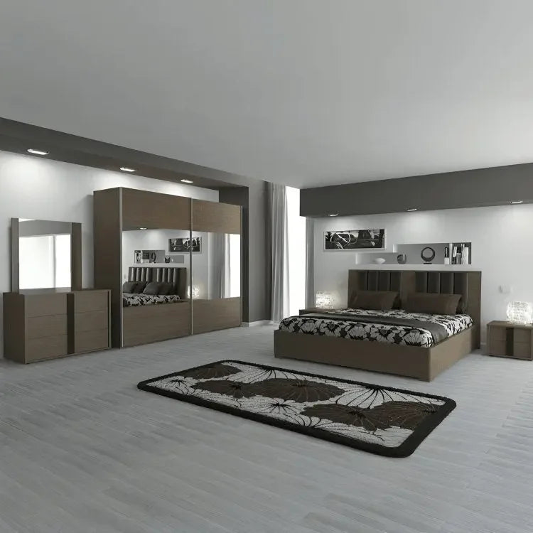 غرفة نوم كاملة، خشب ام دي اف - 4 قطع