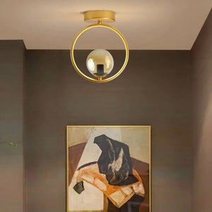 مصباح سقف زجاج وستيل، 25*15*30 سم