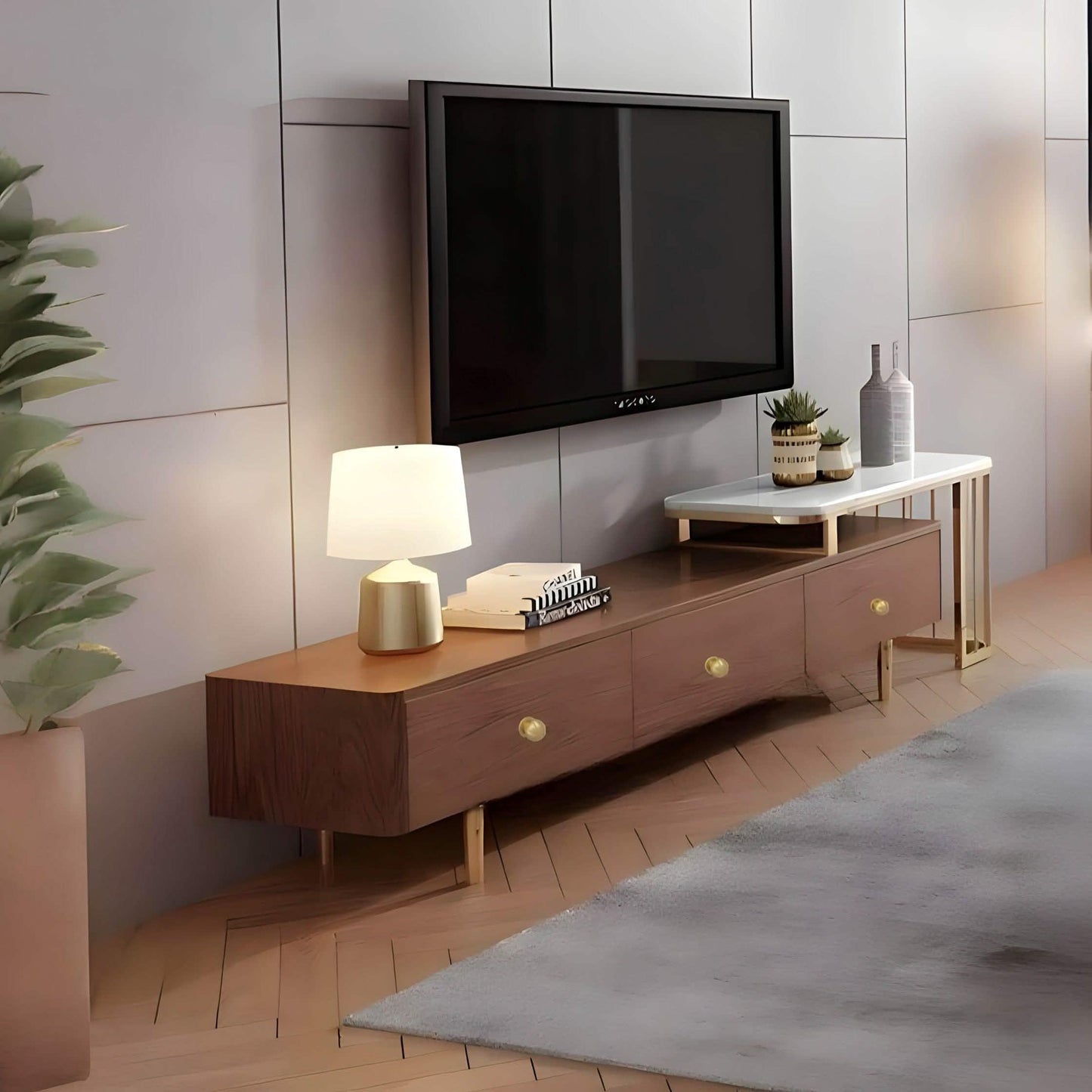 ترابيزة تليفزيون ام دي اف، قطعتين