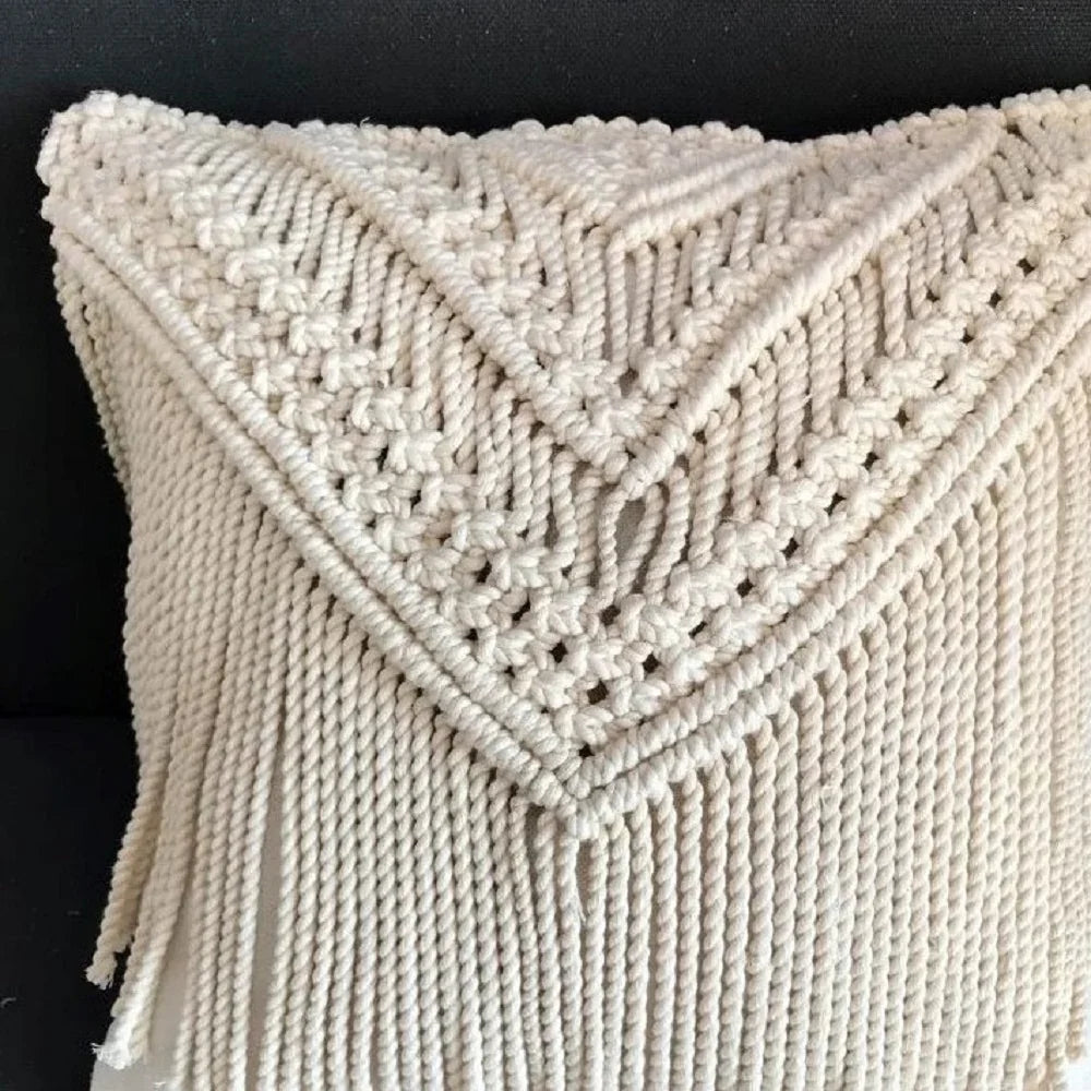 كوشن مكرمية قطن، 40*40 سم