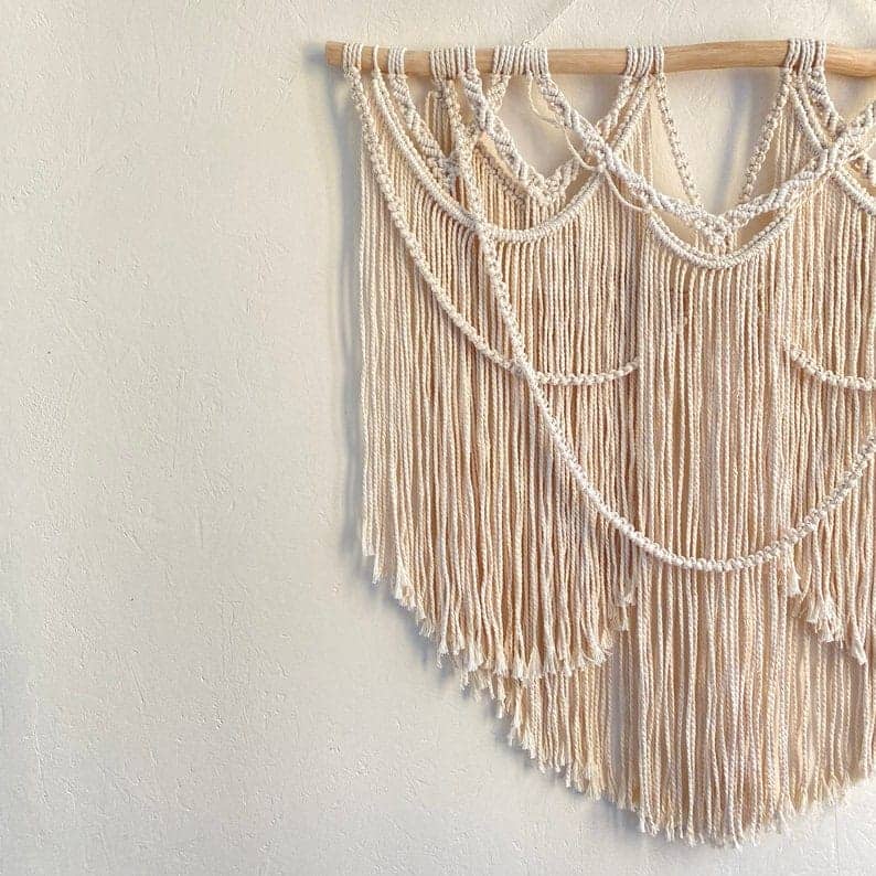 مكرمية حائط خشب، 100*120 سم