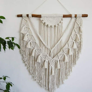 مكرمية حائط خشب، 100*120 سم