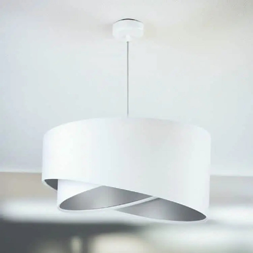 نجفة معدن، 70*50 سم - أبيض × فضي