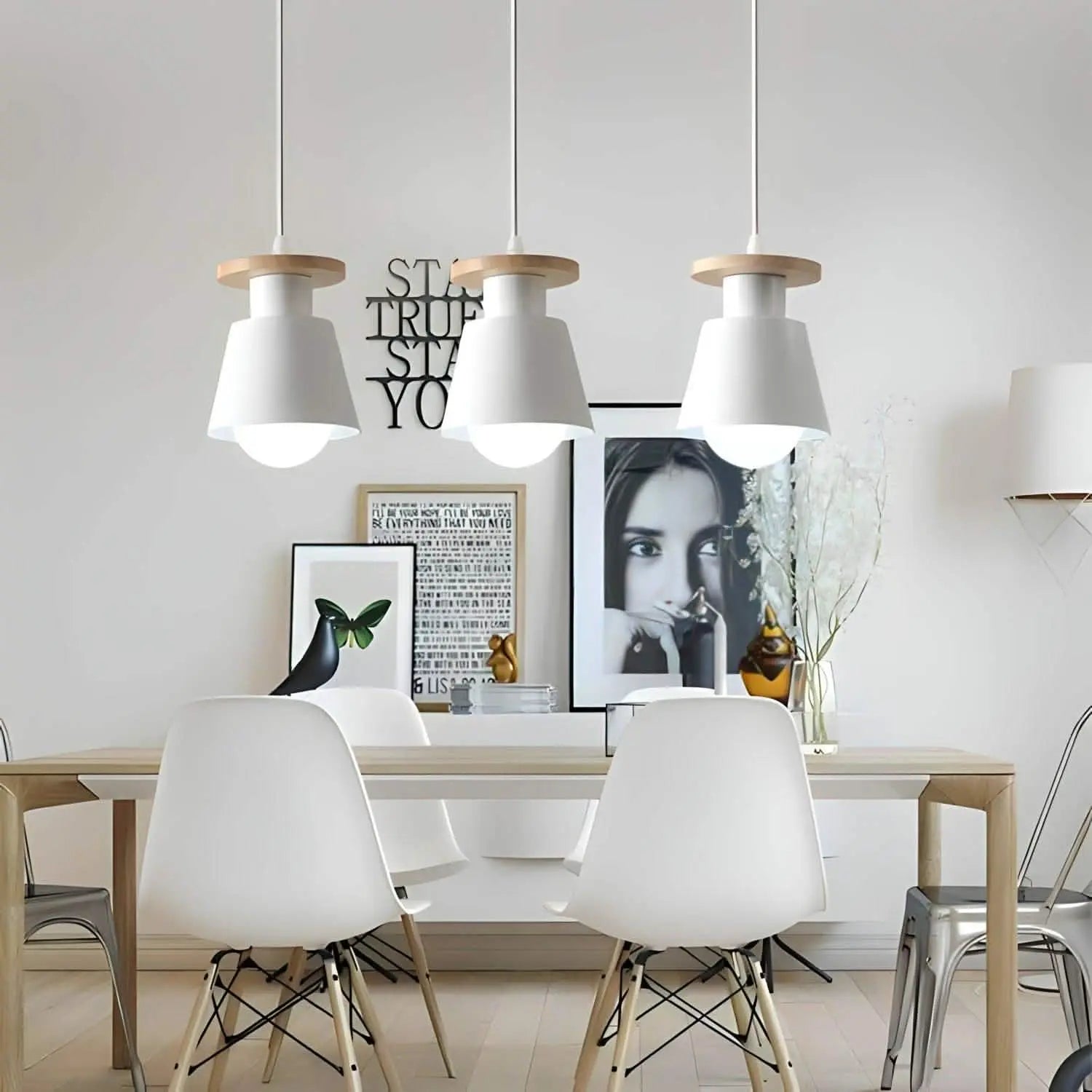 نجفة معدن و خشب، 60*134 سم