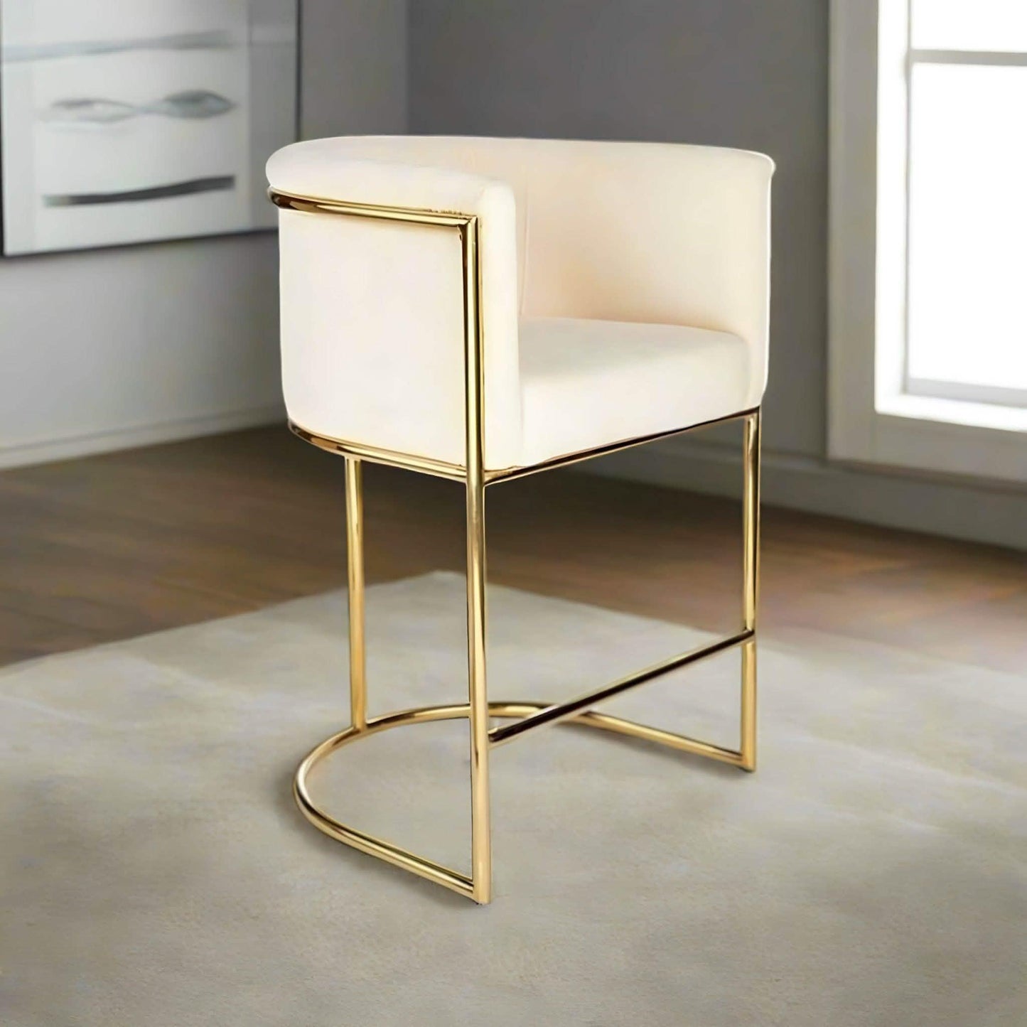 كرسي بار استانلس لون أوف وايت 70*70*85 سم - GAN59 Elegant