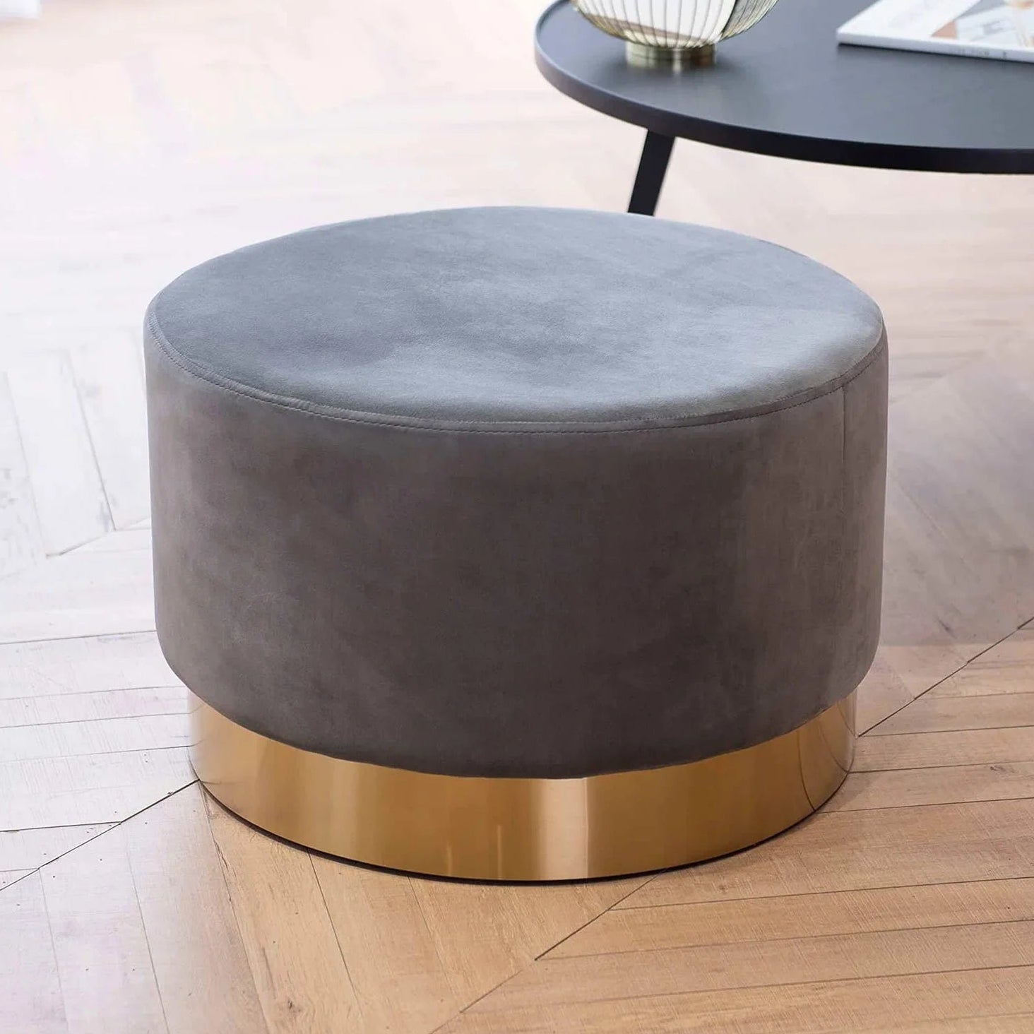 بف خشب كونتر و ستيل، 60*50 سم - رمادي