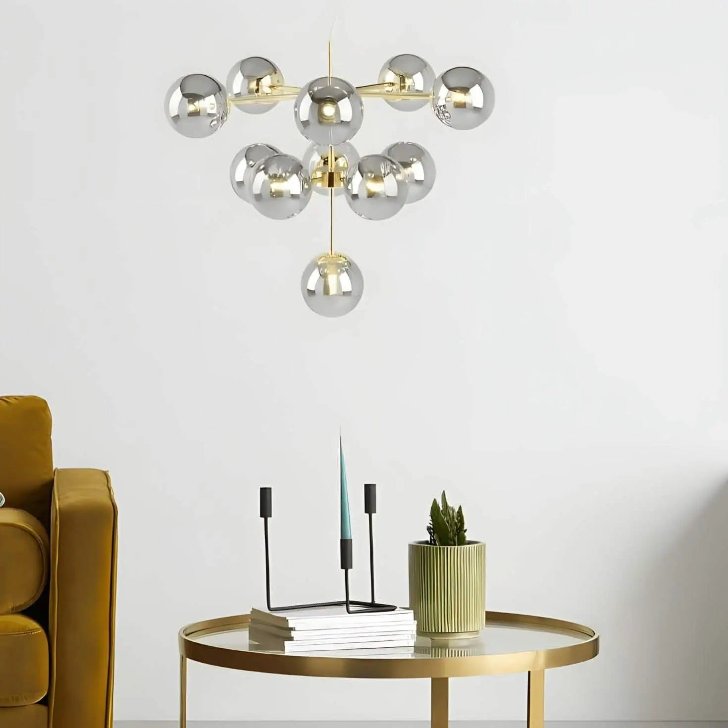 نجفة معدن و زجاج، 61*52 سم