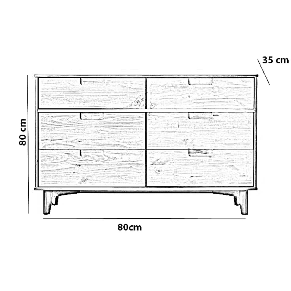 وحدة أدراج خشب كونتر وموسكي، 80*35*80 سم