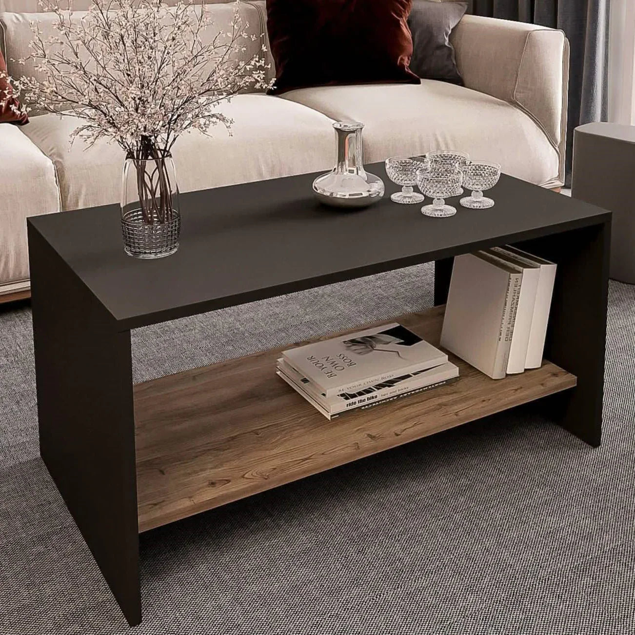 ترابيزة قهوة ام دي اف، 90*50*45 سم