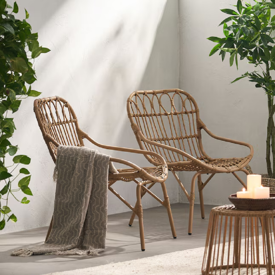 طقم خارجي ستيل و راتان، قطعتين