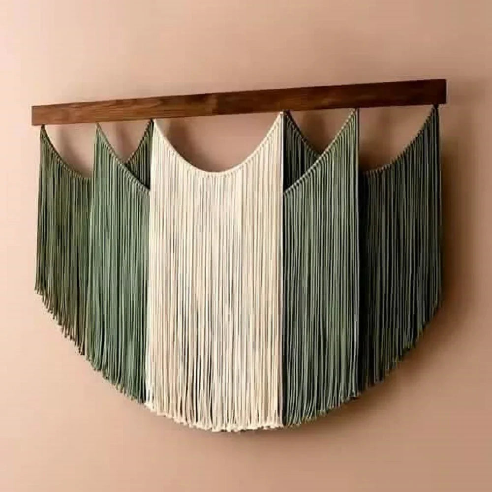 مكرمية حائط خشب، 100*80 سم