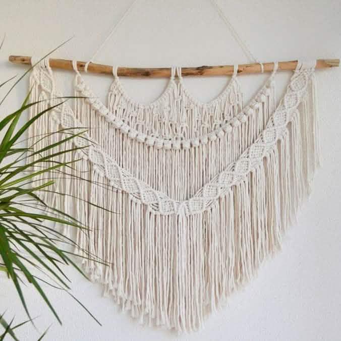 مكرمية حائط خشب، 120*100 سم