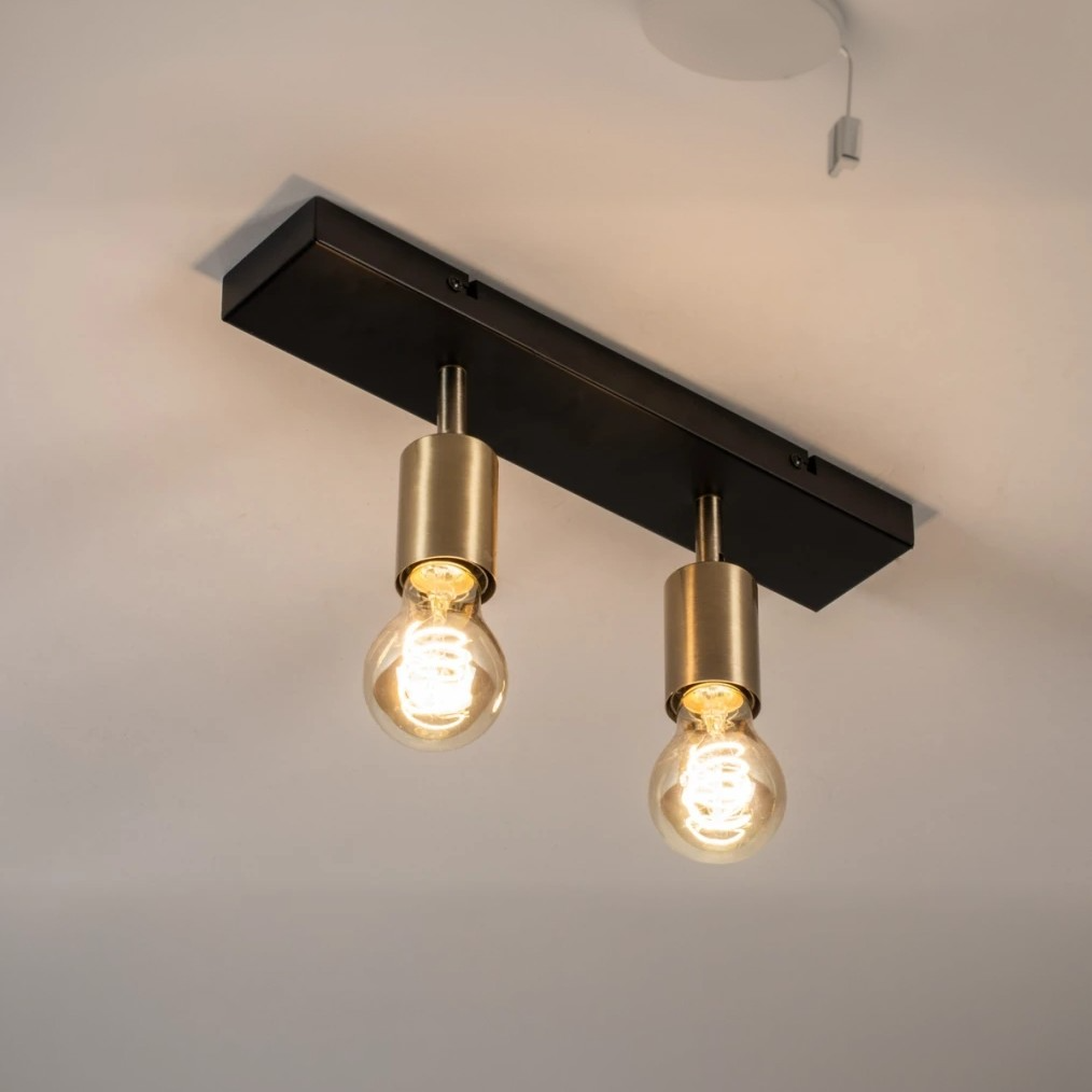 نجفة معدن، 10*25 سم - أسود*ذهبي