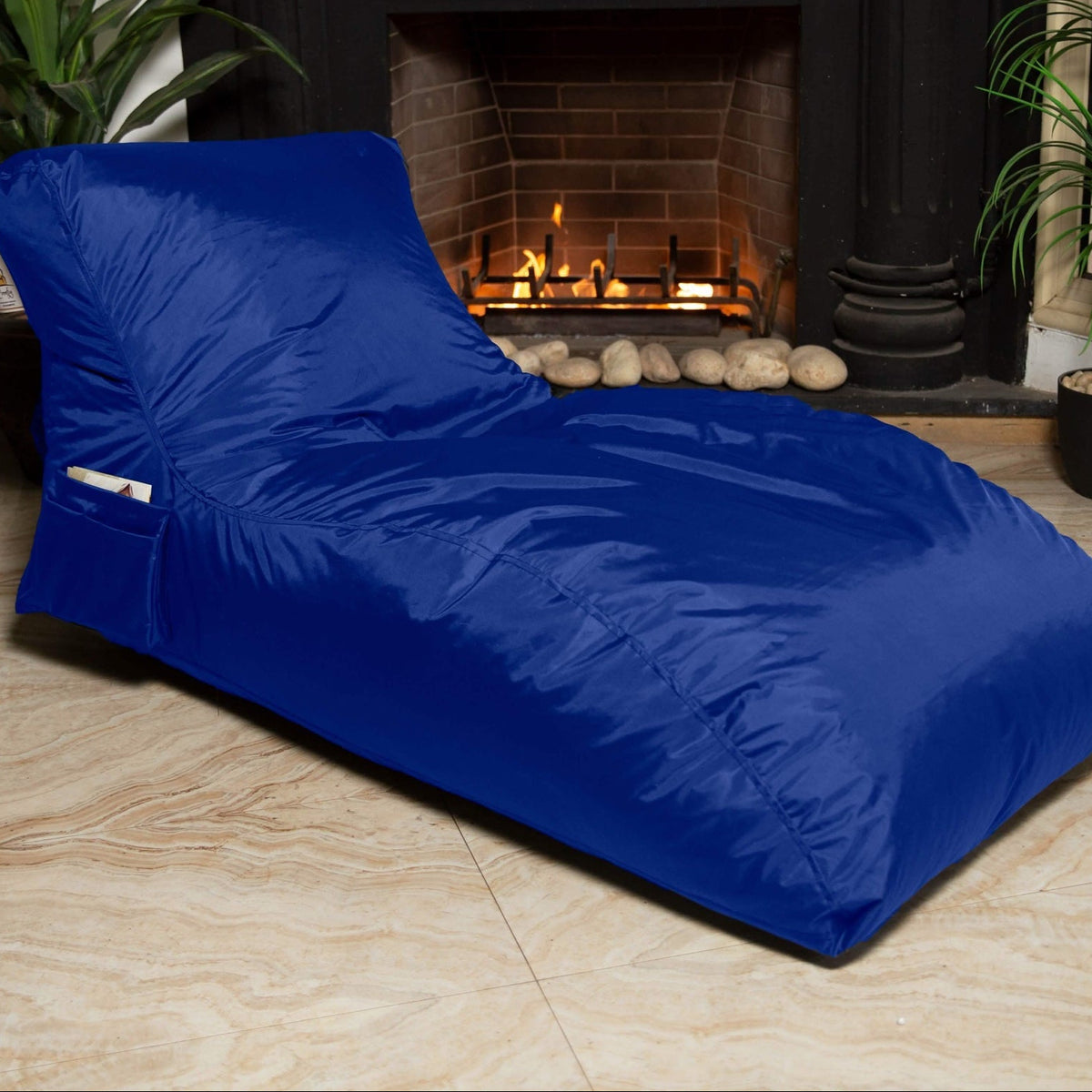 Bean Bag Chaise Longue Waterproof, 75*135*76 cm - Blue