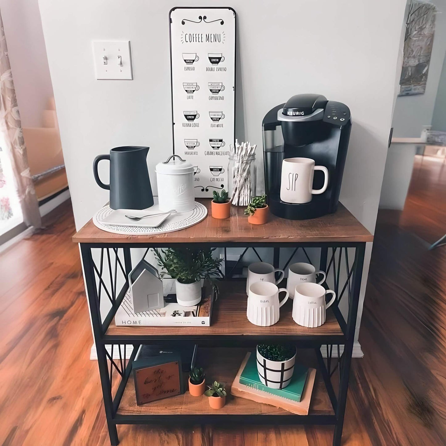 كوفي كورنر ستيل وخشب، 90*50*100 سم