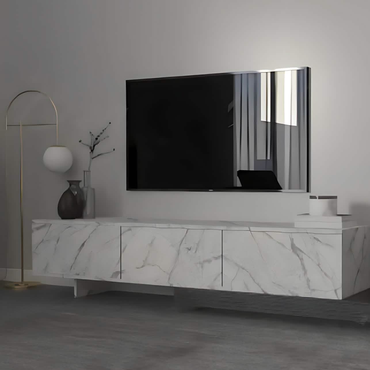 ترابيزة تليفزيون ام دي اف، 220*30*40 سم