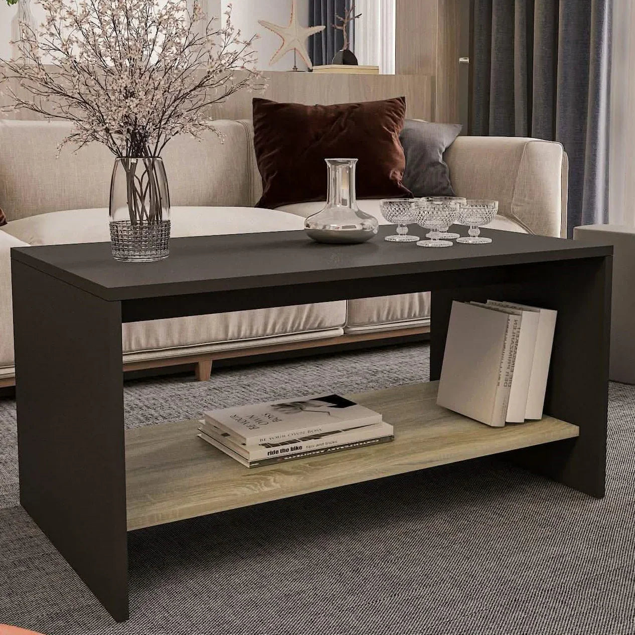 ترابيزة قهوة ام دي اف، 90*50*45 سم