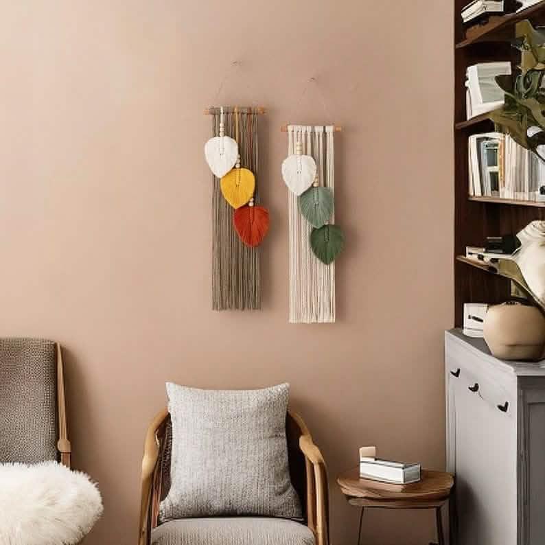 مكرمية حائط خشب، 70*20 سم - قطعتين