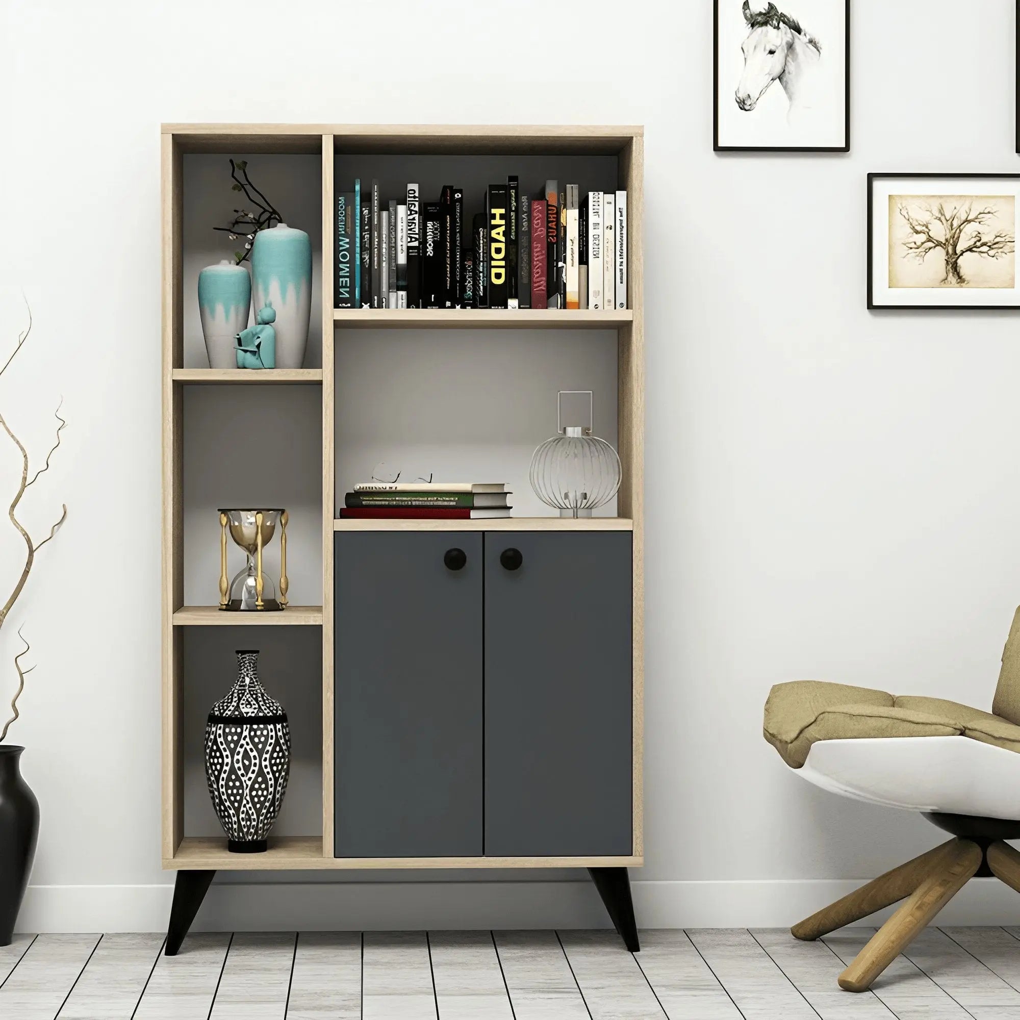 وحدة تخزين مكتبة 90*40*130 سم - CLG17 - Homix