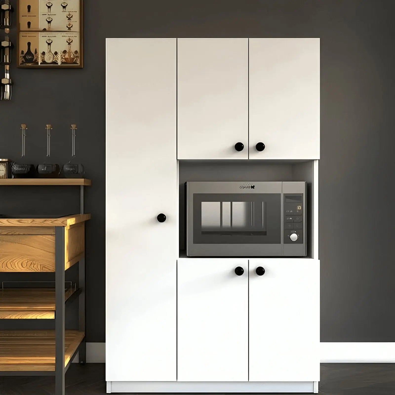 وحدة تخزين للمطبخ، خشب ام دي اف، 90*40*170 سم