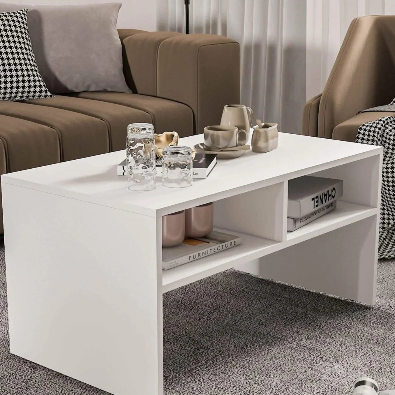 ترابيزة قهوة ام دي اف، 90*50*45 سم