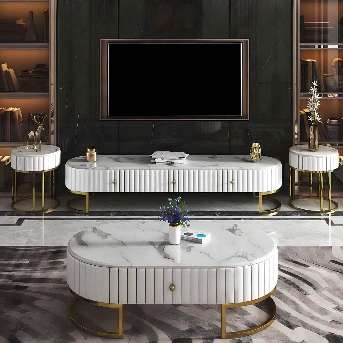 طقم ترابيزات لون أبيض - GAN67 Elegant