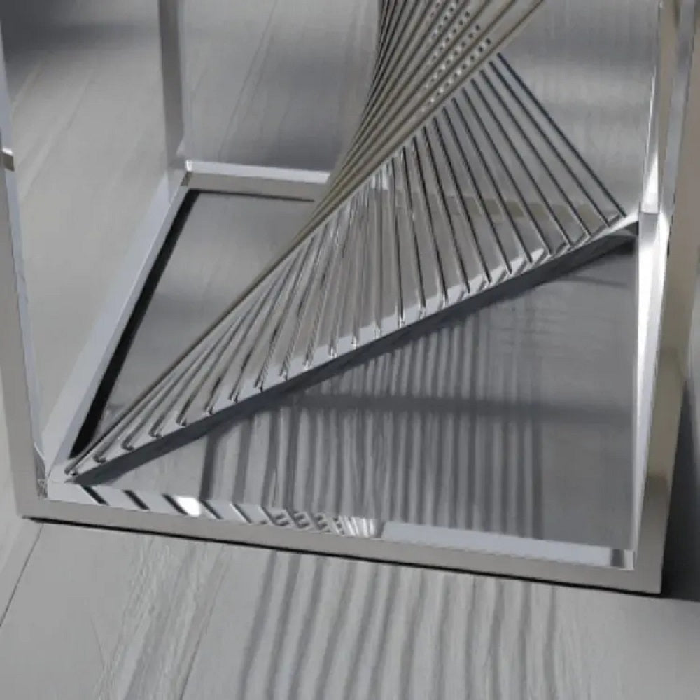 ترابيزة جانبية ستيل بسطح زجاج، 45*45*60 سم