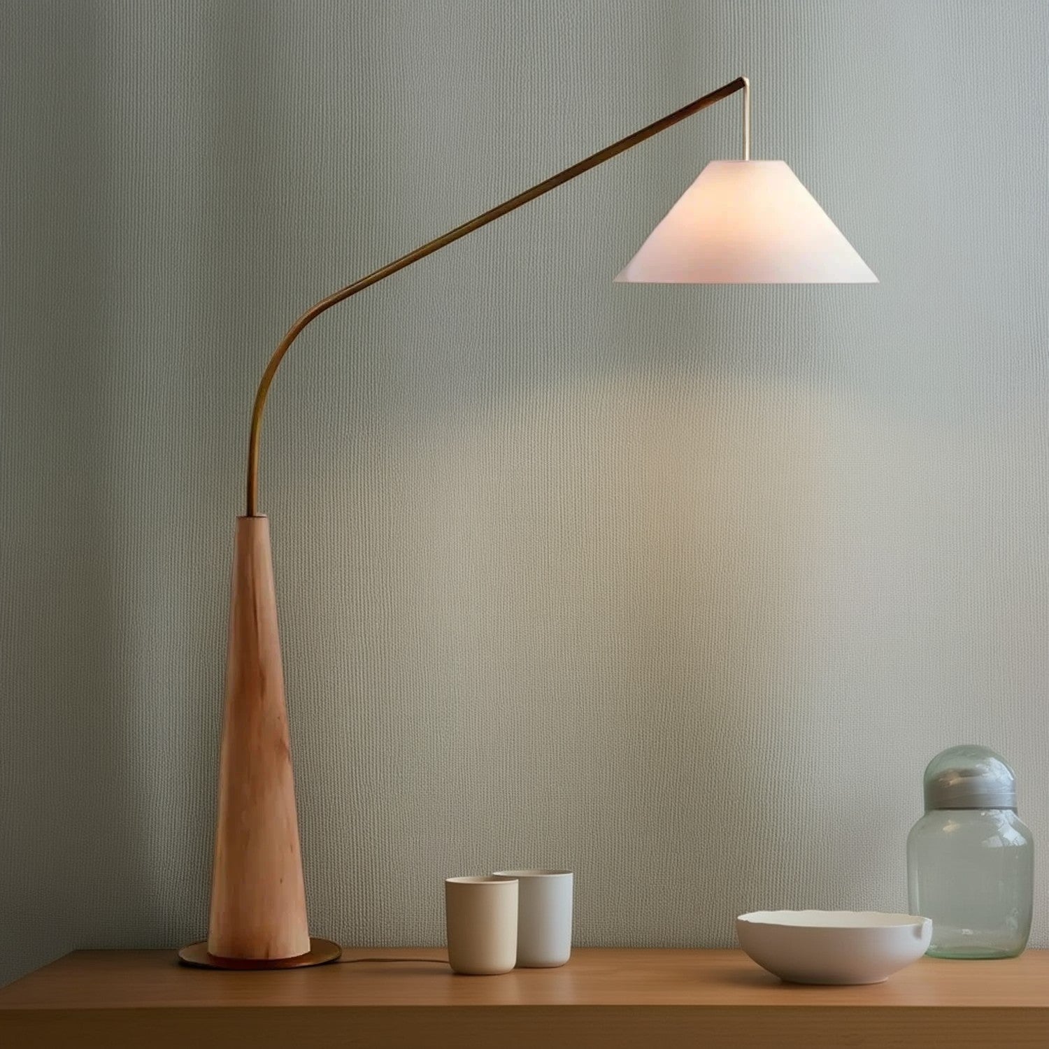 أباجورة ارضية معدن و خشب، 175*215 سم