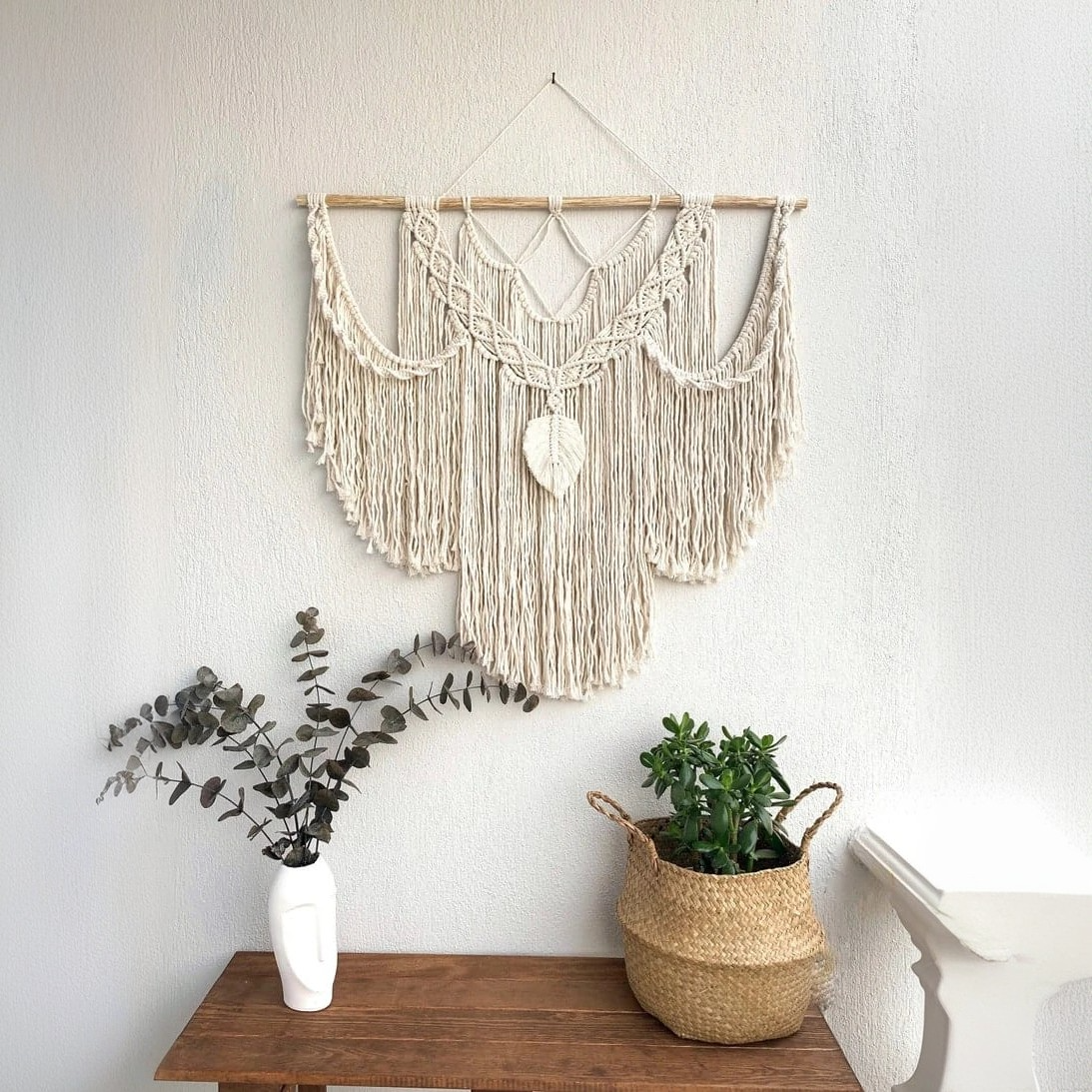 مكرمية حائط خشب، 120*130 سم