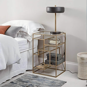 كومود ستيل و زجاج، 60*40*90 سم