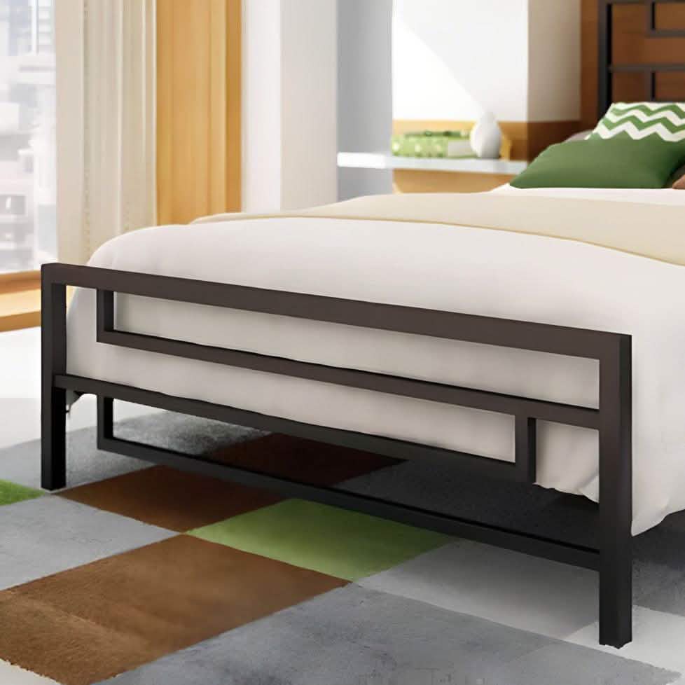 سرير لون اسود 160*195*100 سم - ROW14 Iron Wood