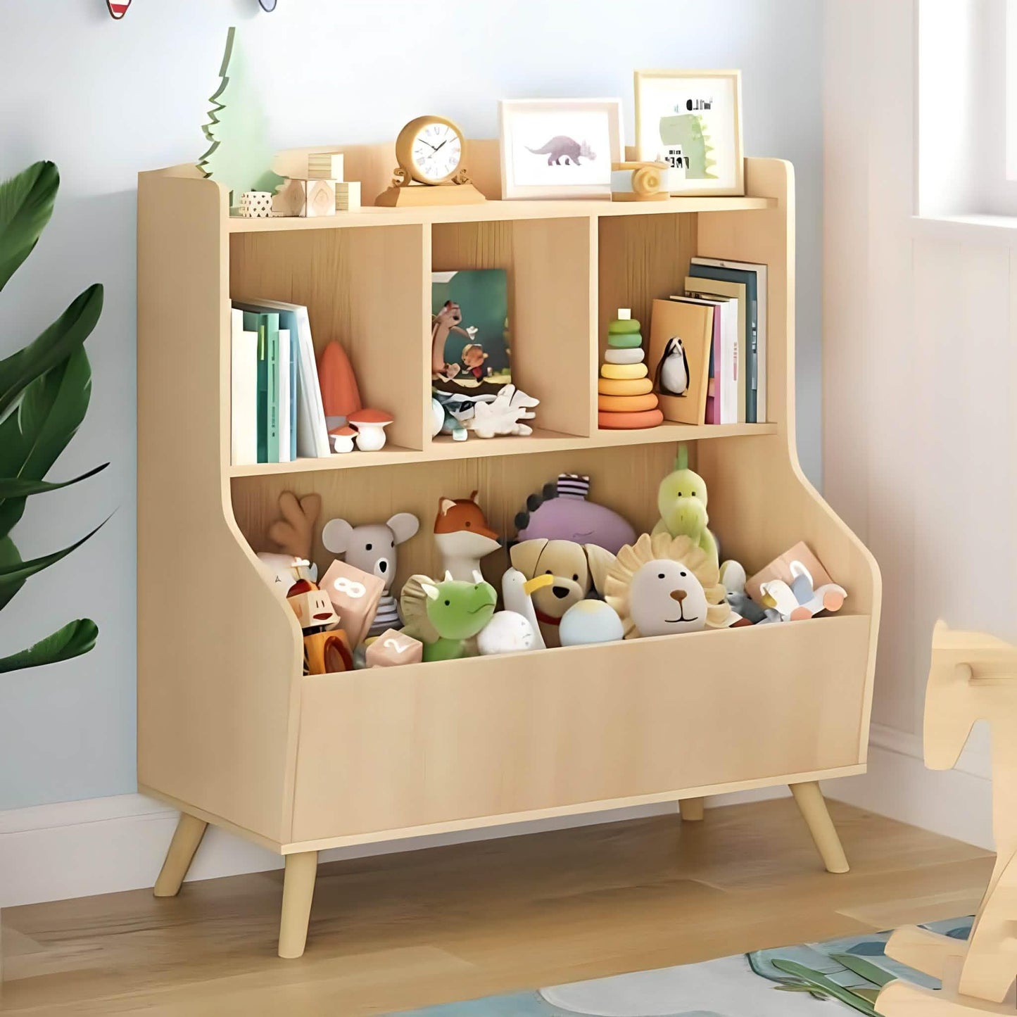 وحدة تخزين أطفال خشب ام دي اف، 80*40*110 سم