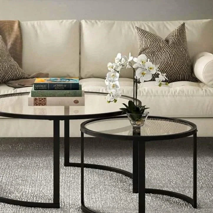 طقم ترابيزة قهوة ستيل، قطعتين