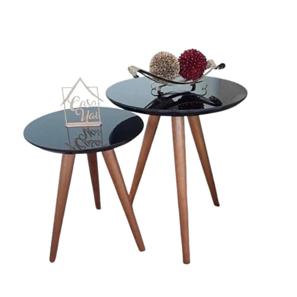 طقم ترابيزات جانبية خشب ام دي اف و موسكي، قطعتين