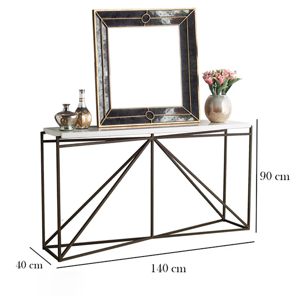 كونسول معدن بسطح رخام 140*40*90 سم - CH105