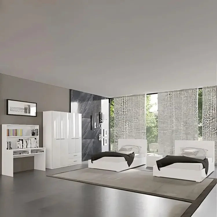 غرفة نوم كاملة، خشب ام دي اف - 5 قطع