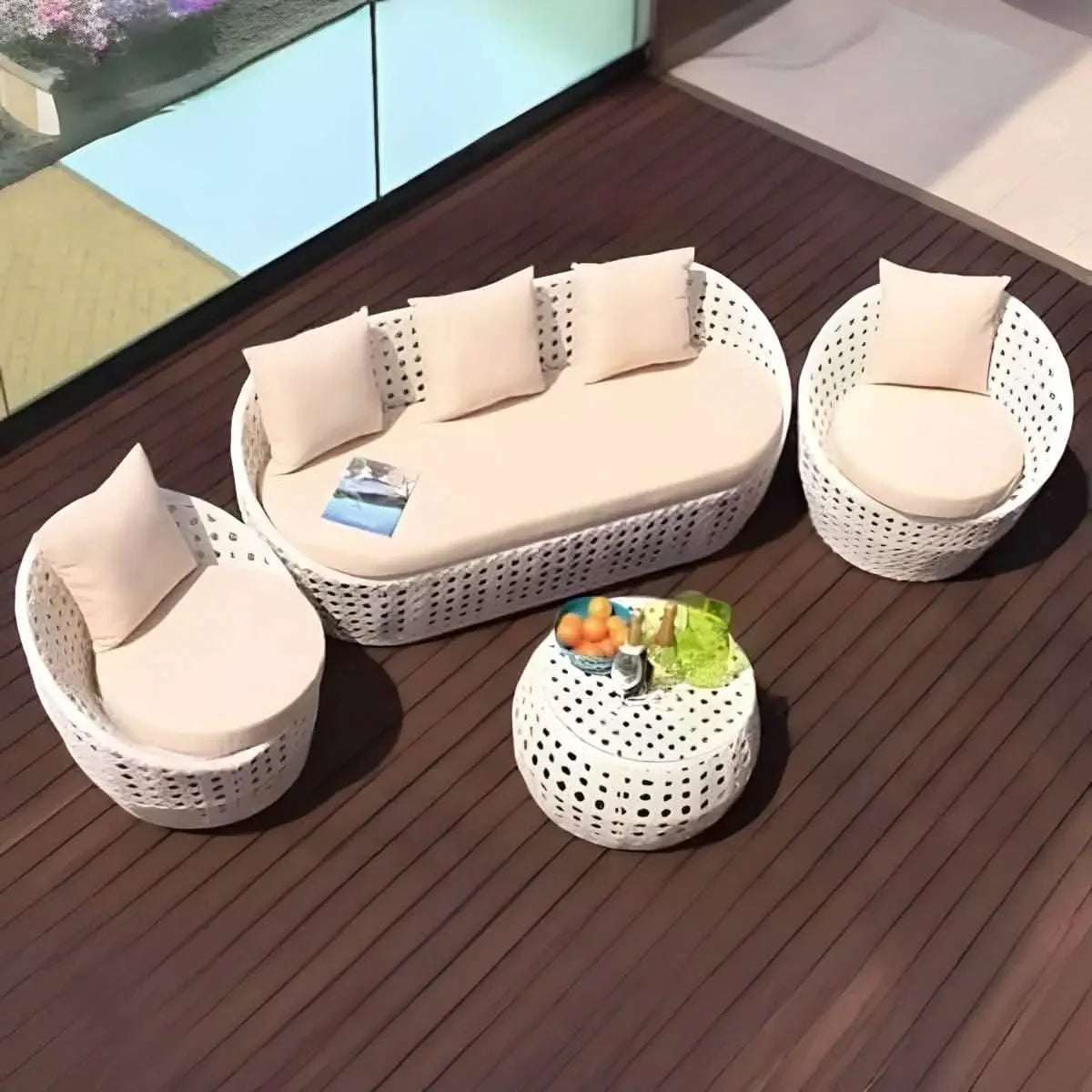 تسوق الأن من هومكس طقم أثاث خارجي حديد و راتان - FAD31 بأفضل سعر وأفضل جودة