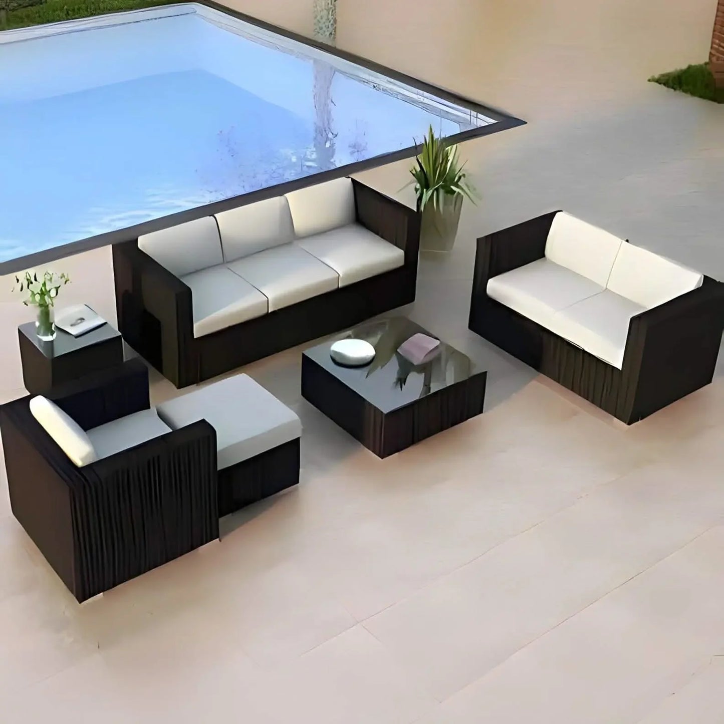 تسوق الأن من هومكس طقم خارجي حديد وراتان - FAD45 بأفضل سعر وأفضل جودة