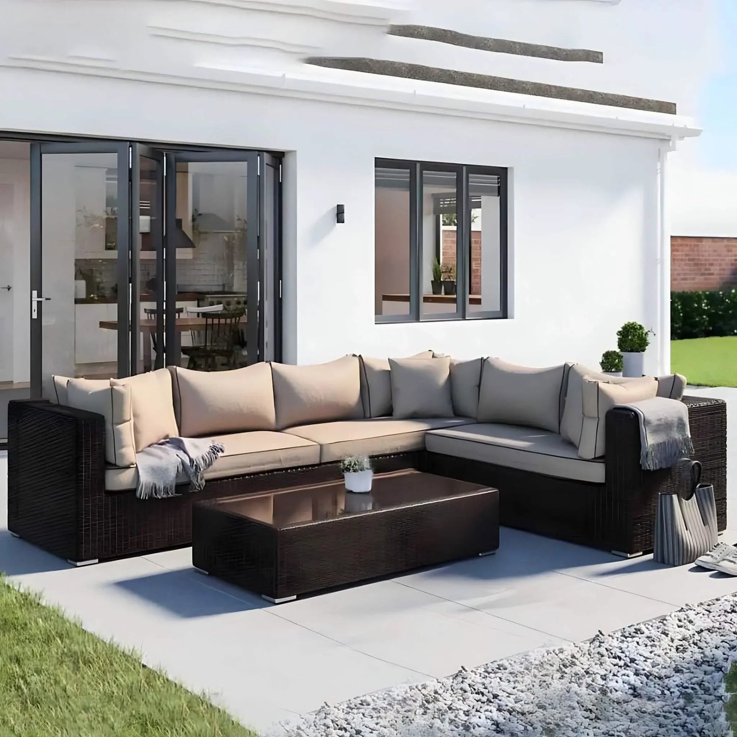 تسوق الأن من هومكس طقم خارجي حديد وراتان - FAD47 بأفضل سعر وأفضل جودة