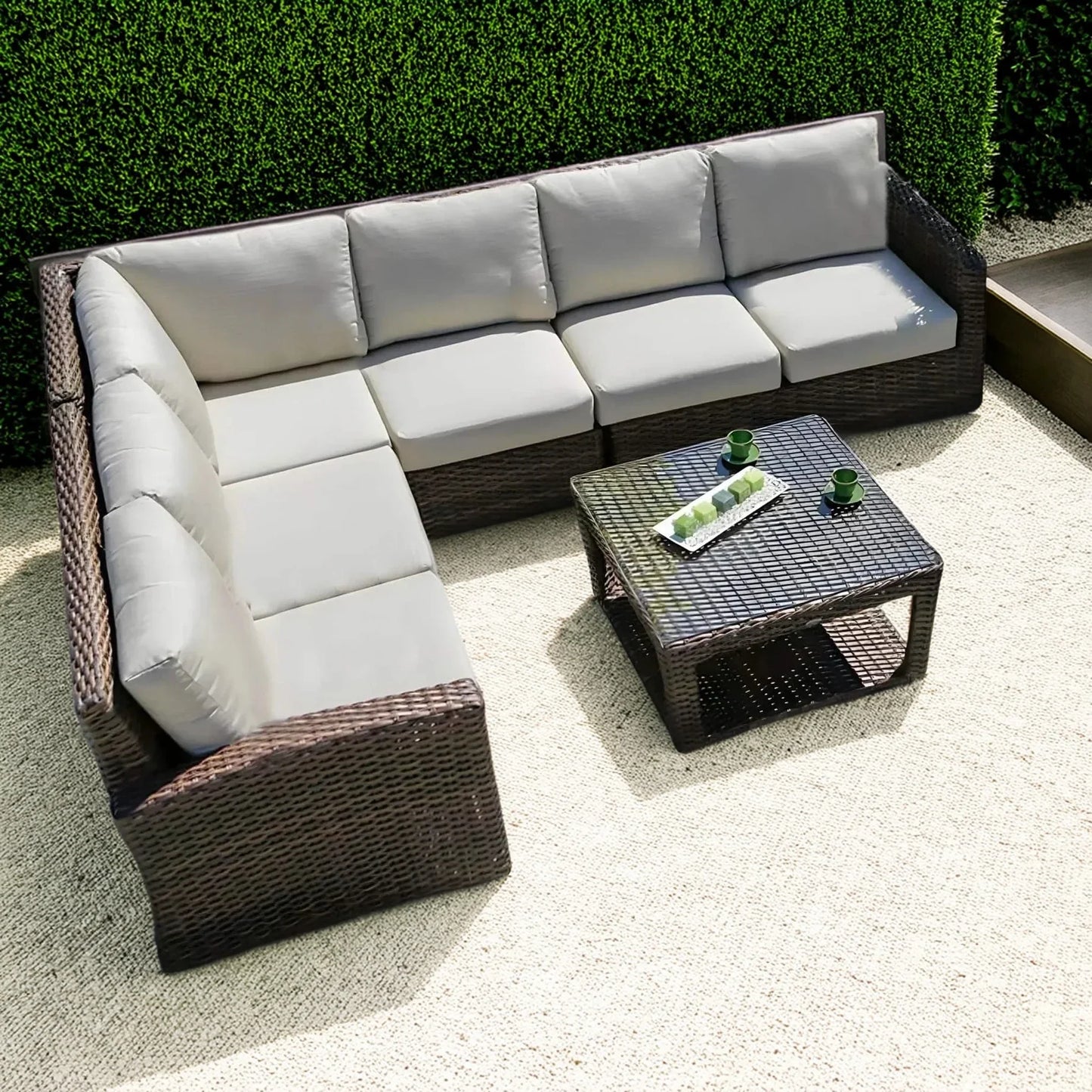 طقم خارجي حديد وراتان - FAD48