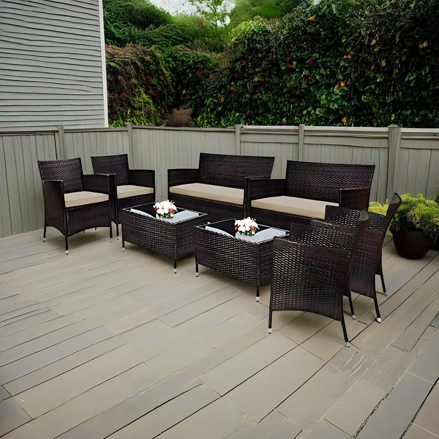 تسوق الأن من هومكس طقم اثاث خارجي حديد وراتان - FAD50 بأفضل سعر وأفضل جودة