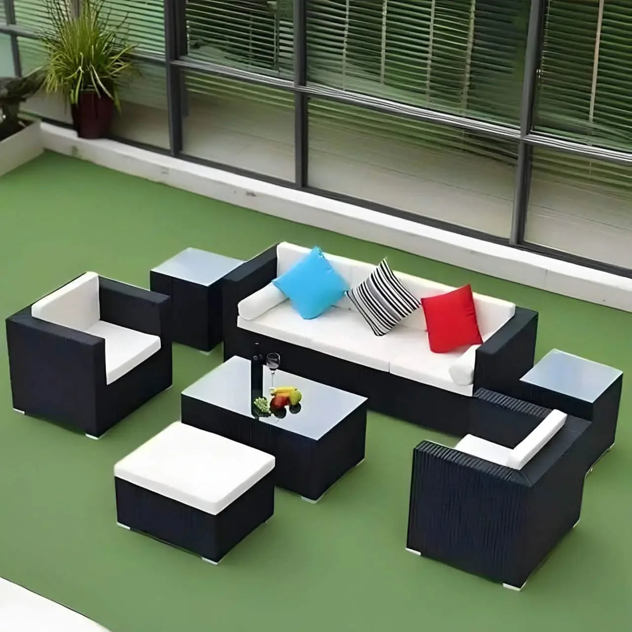 تسوق الأن من هومكس طقم اثاث خارجي حديد وراتان - FAD52 بأفضل سعر وأفضل جودة