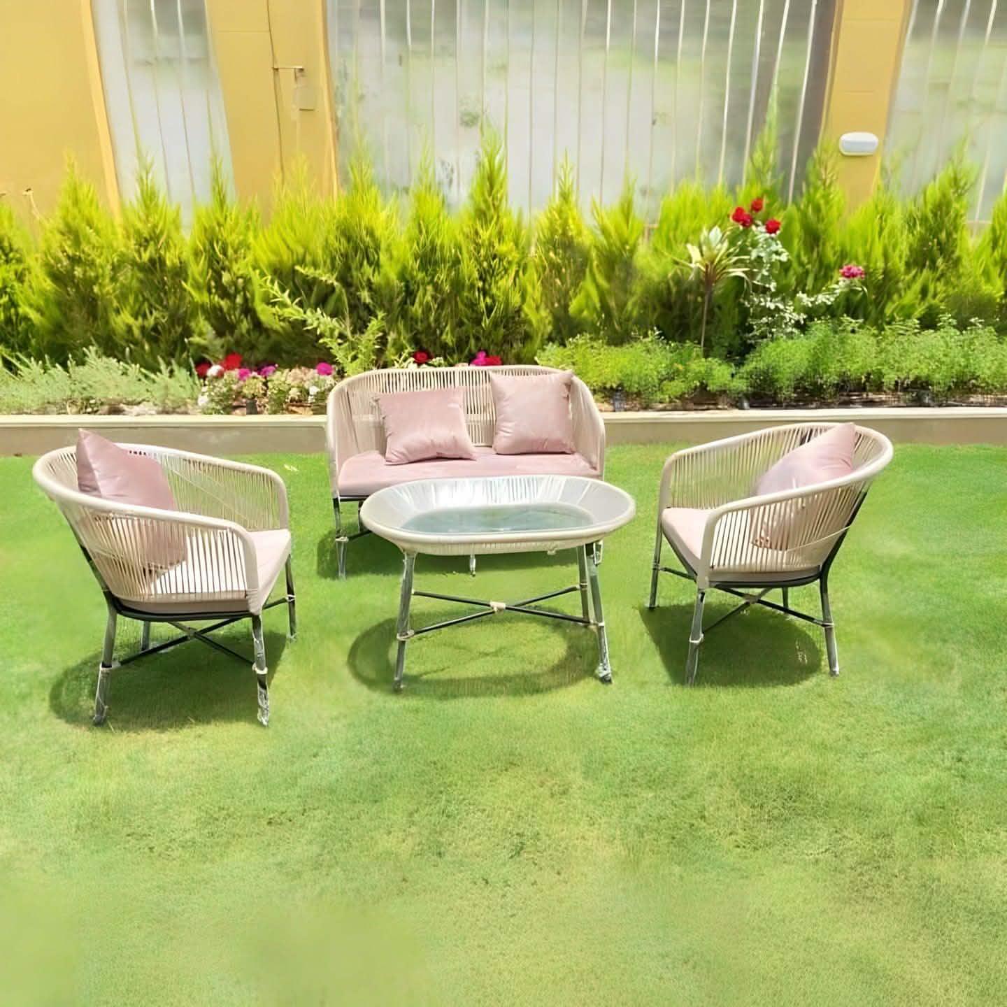 طقم خارجي معدن و دوبار، 4 قطع