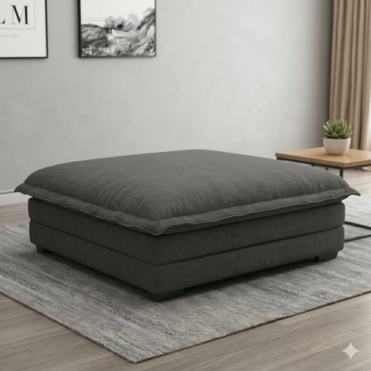 U-shaped beech wood corner sofa